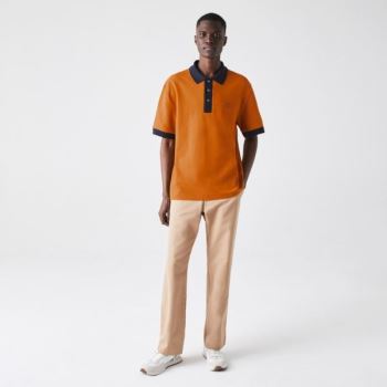 Lacoste Relaxed Fit Textured Cotton Piqué Polo - Polo Pánské Blankyt / Tmavě Blankyt Blankyt | CZ-0p